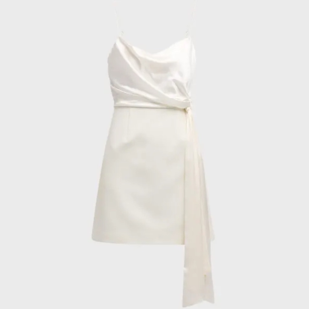 Cinq a Sept Cara Short Draped-Tie Mini Dress